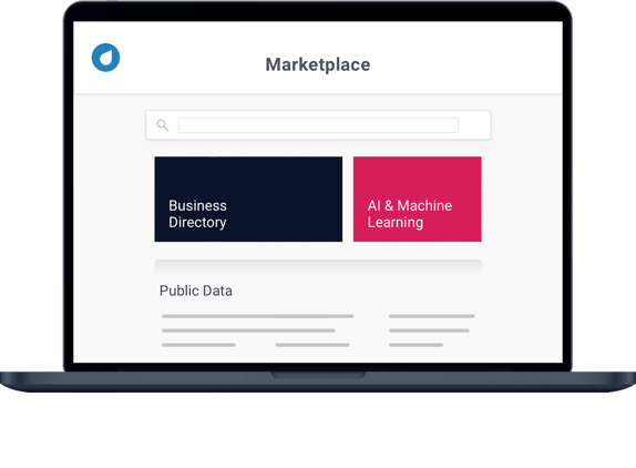 A laptop showing the Namara Data Marketplace