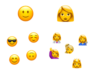 Varied emojis – one smiley can have so many variations, but it's still a smiley